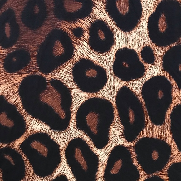 Adele May Cheetah Leopard Print Top Womens Size Small Brown Black Super Stretch - Picture 7 of 7